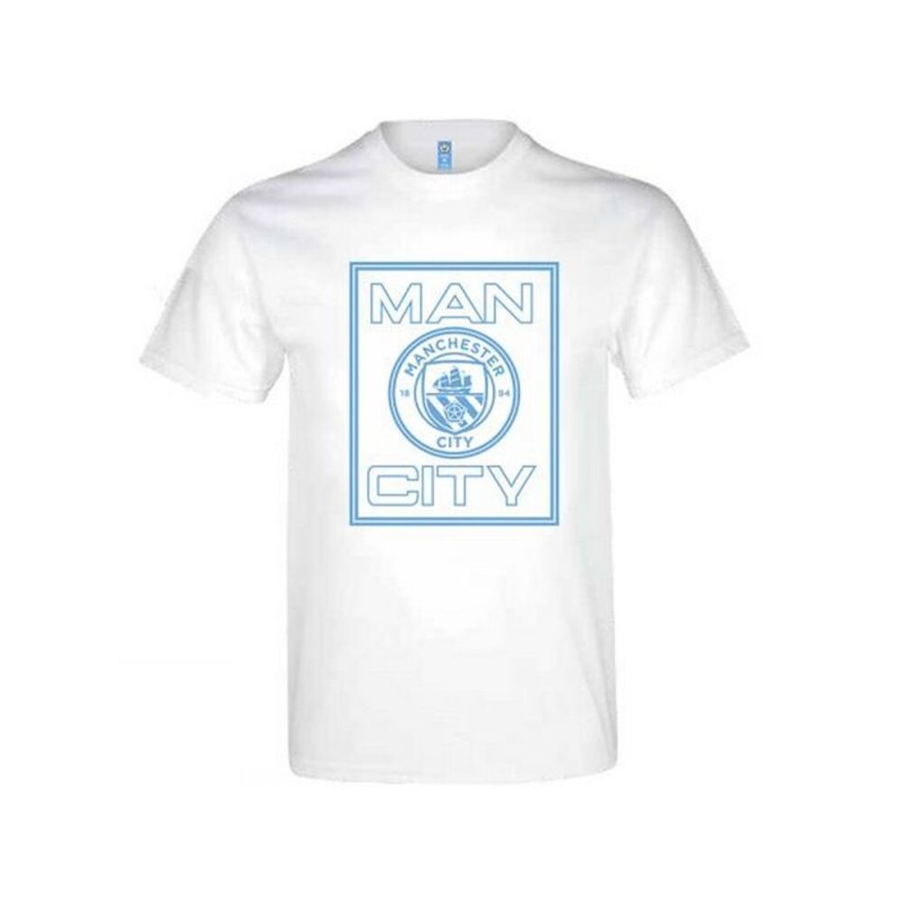 Manchester City FC Unisex Adult Logo T-Shirt / White